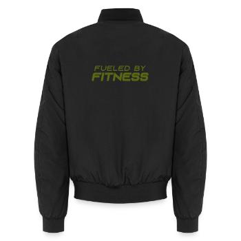 Alimenté par la forme physique - Sport - Salle de sport - Athlétisme - Bomber unisexe - noir - Dos - AI Model Male 185 light (185cm)