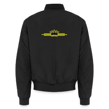Crown Line - Unisex Bomber Jacket - black - Back - AI Model Male 185 light (185cm)