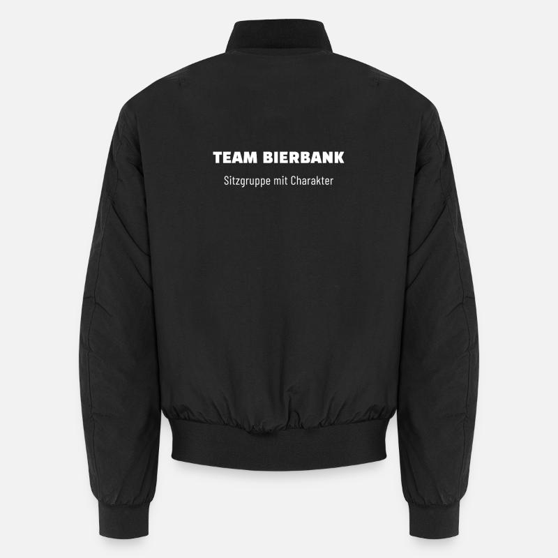 Team Bierbank. Sitzgruppe mit Charakter.  - Unisex Bomberjacke - Schwarz