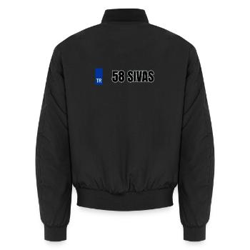 58 Sivas Kennzeichen | Türkisches Kennzeichen - Unisex Bomberjacke - Schwarz - Hinten - AI Model Male 185 light (185cm)