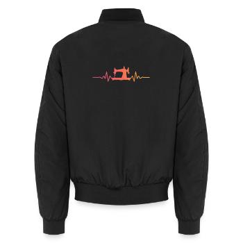 Nähmaschinen-Schneiderin von Sonnenuntergang - Unisex Bomberjacke - Schwarz - Hinten - AI Model Male 185 light (185cm)