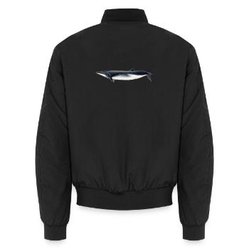 Fin whale - Brydes whale - tropical rorqual - Unisex Bomber Jacket - black - Back - AI Model Male 185 light (185cm)