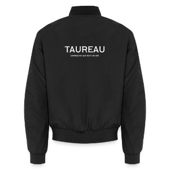 Taureau - Quelqu'un qui sort du lot - Bomber unisexe - noir - Dos - AI Model Male 185 light (185cm)