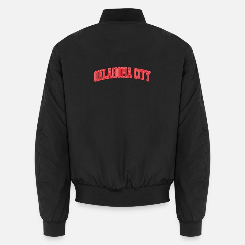 Oklahoma City Varsity Lettering - Unisex Bomber Jacket - black
