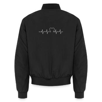 Herzschlag-Liebe - Unisex Bomberjacke - Schwarz - Hinten - AI Model Male 185 light (185cm)
