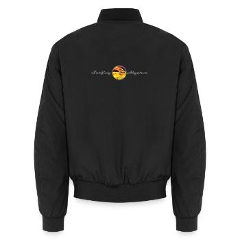 Surfing Algarve - Unisex Bomber Jacket - black - Back - AI Model Male 185 light (185cm)