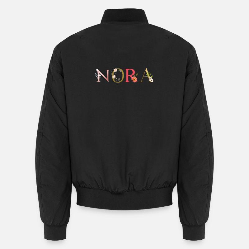 Nom NORA décoré de fleurs Bomber unisexe