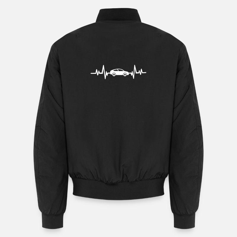 Heartbeat car - Unisex Bomber Jacket - black