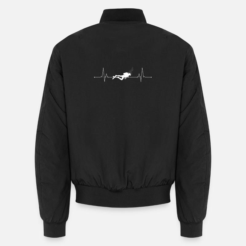 Underwater Diver with Bubbles Print Unisex Bomber Jacket