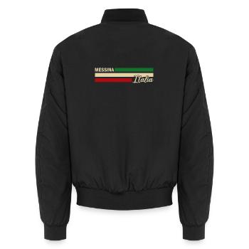 Italia - Messina - Italien - Italy - Unisex Bomberjacke - Schwarz - Hinten - AI Model Male 185 light (185cm)