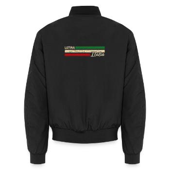 Italia - Latina - Italien - Italy - Unisex Bomberjacke - Schwarz - Hinten - AI Model Male 185 light (185cm)