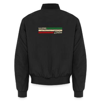 Italia - Salerno - Italien - Italy - Unisex Bomberjacke - Schwarz - Hinten - AI Model Male 185 light (185cm)