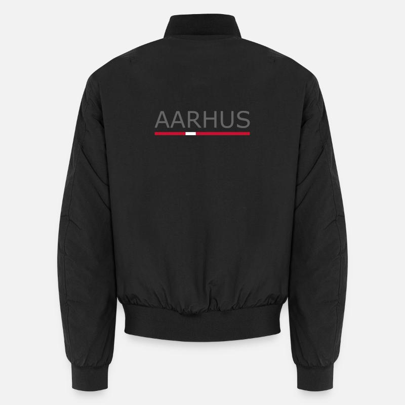 Aarhus - Denmark Flag - Denmark - Scandinavia - Unisex Bomber Jacket - black