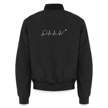 Tischtennis Herzschlag Ekg Sport - Unisex Bomberjacke - Schwarz - Hinten - AI Model Male 185 light (185cm)