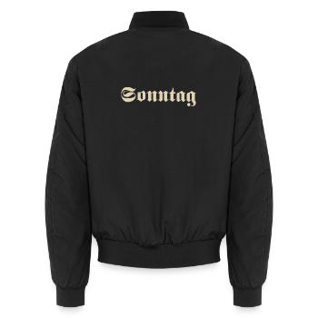 Sunday - Unisex Bomber Jacket - black - Back - AI Model Male 185 light (185cm)