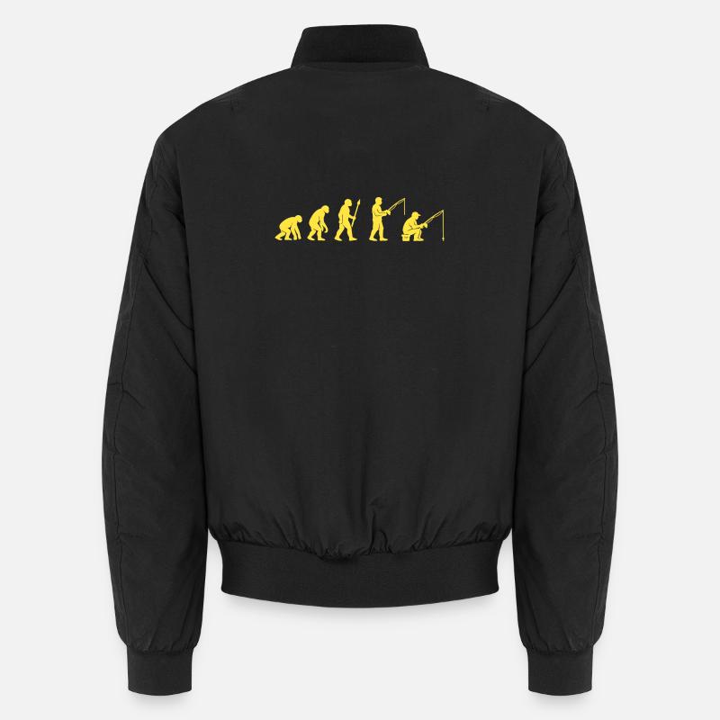 Fischereievolution Pfad Design - Unisex Bomberjacke - Schwarz
