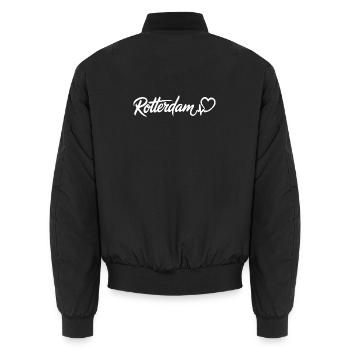 Rotterdam Herzschlag Niederlande - Unisex Bomberjacke - Schwarz - Hinten - AI Model Male 185 light (185cm)