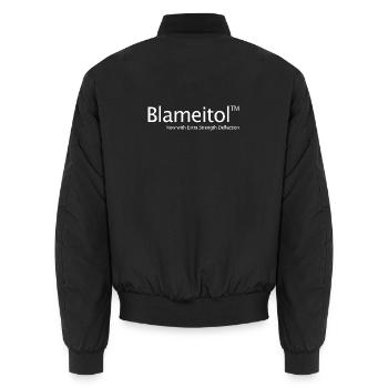Sibling Drug Blame Not My School - Unisex Bomber Jacket - black - Back - AI Model Male 185 light (185cm)