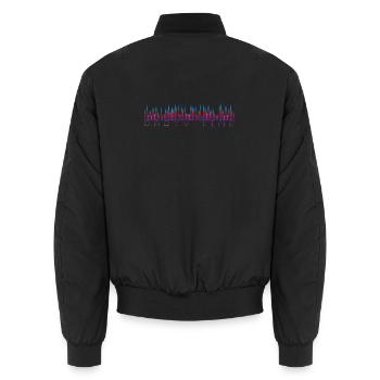 Neon Equalizer Party Time - Unisex Bomberjacke - Schwarz - Hinten - AI Model Male 185 light (185cm)