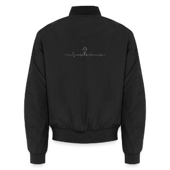 Herzschlag-Superheld - Unisex Bomberjacke - Schwarz - Hinten - AI Model Male 185 light (185cm)