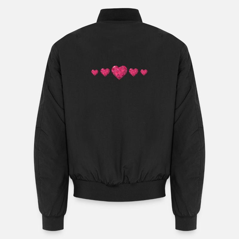 Geometric Hearts Pink Polygon Design Love Unisex Bomber Jacket