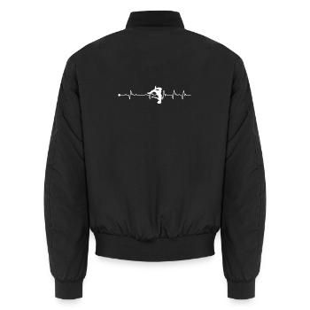 Herzschlag Pakour - Unisex Bomberjacke - Schwarz - Hinten - AI Model Male 185 light (185cm)