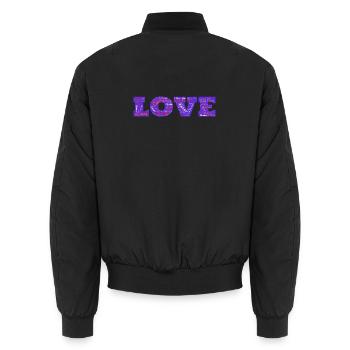 LIEBE - Unisex Bomberjacke - Schwarz - Hinten - AI Model Male 185 light (185cm)