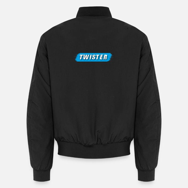 Twister lettering blue - Unisex Bomber Jacket - black