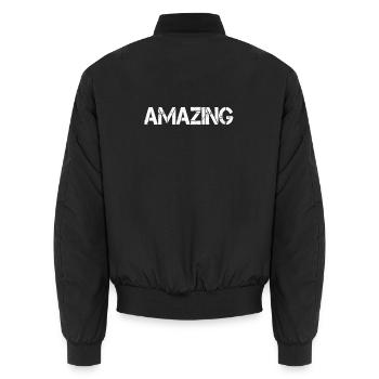 AMAZING - Unisex Bomberjacke - Schwarz - Hinten - AI Model Male 185 light (185cm)