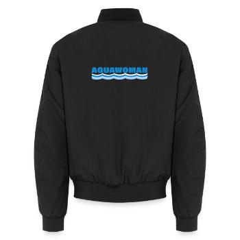 AQUAWOMAN - Unisex Bomberjacke - Schwarz - Hinten - AI Model Male 185 light (185cm)