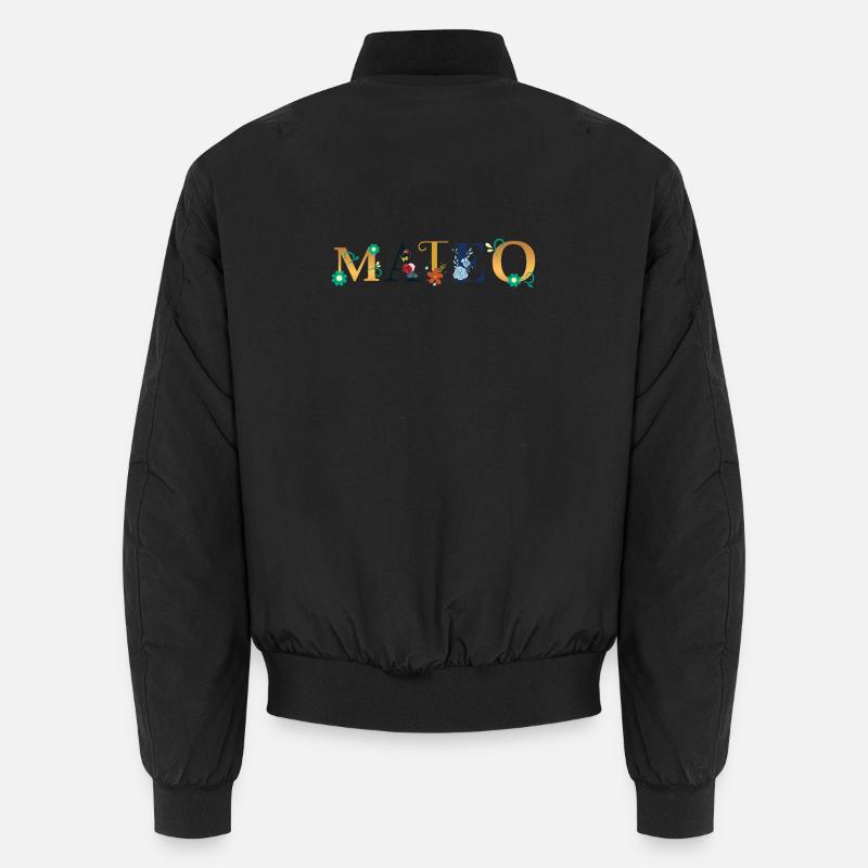 MATEO name decorated with flowers Unisex Bomber Jacket