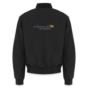 en harmonie avec l’univers - Bomber unisexe - noir - Dos - AI Model Male 185 light (185cm)