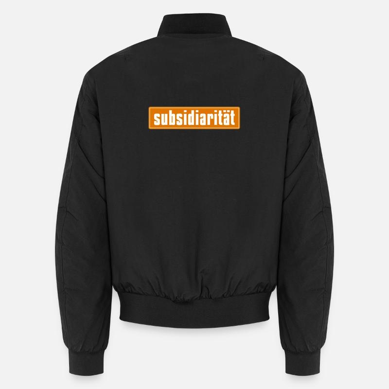 Subsidarity lettering on background - Unisex Bomber Jacket - black