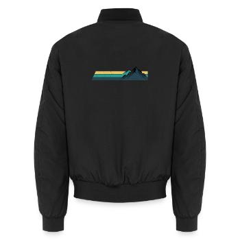 Rétro montagne coucher de soleil rayures - Bomber unisexe - noir - Dos - AI Model Male 185 light (185cm)