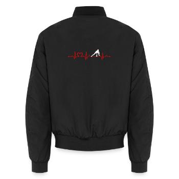 Heartbeat EKG Fitness Girl Active Lifestyle - Unisex Bomber Jacket - black - Back - AI Model Male 185 light (185cm)