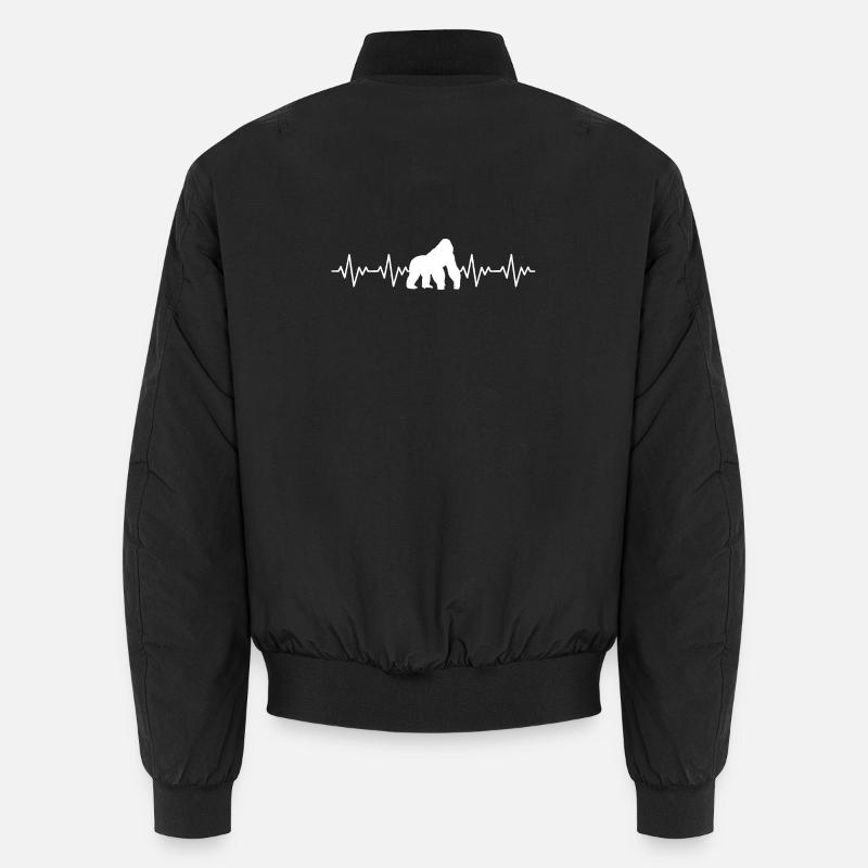 Gorilla EKG Herzschlag Unisex Bomberjacke