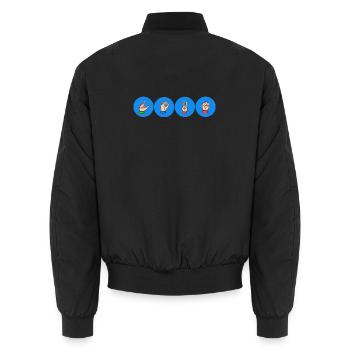 Glyphes de signes de main d’amour - Bomber unisexe - noir - Dos - AI Model Male 185 light (185cm)