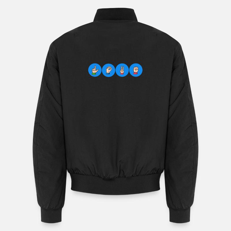 Glyphes de signes de main d’amour Bomber unisexe