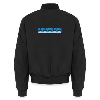 AQUAWOMAN - Bomber unisexe - noir - Dos - AI Model Male 185 light (185cm)