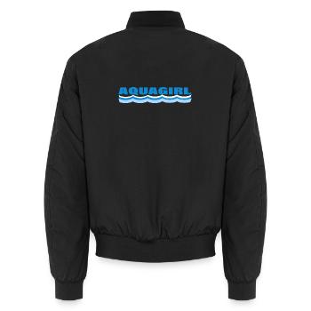 AQUAGIRL - Unisex Bomber Jacket - black - Back - AI Model Male 185 light (185cm)