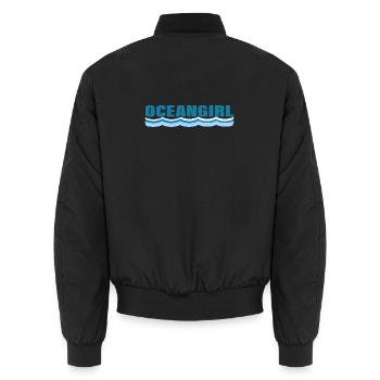 OCEANGIRL - Unisex Bomber Jacket - black - Back - AI Model Male 185 light (185cm)