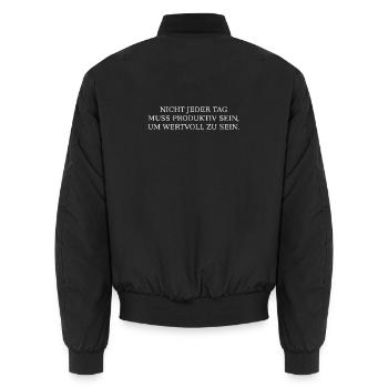 Nicht jeder Tag muss produktiv sein. - Unisex Bomberjacke - Schwarz - Hinten - AI Model Male 185 light (185cm)