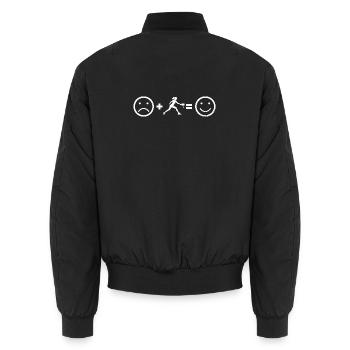 Les fans de joueurs de pickleball adorent leur entraîneur - Bomber unisexe - noir - Dos - AI Model Male 185 light (185cm)