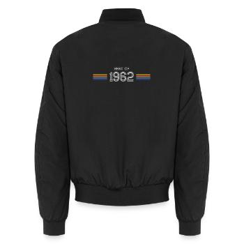 Best Of 1962 Funny Gift T-Shirt - Unisex Bomber Jacket - black - Back - AI Model Male 185 light (185cm)