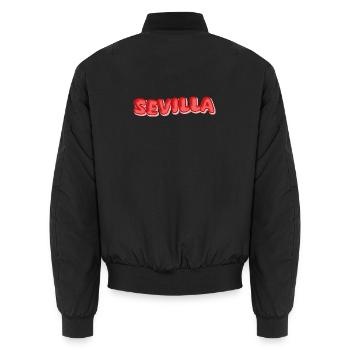 Sevilla als Comic - Unisex Bomberjacke - Schwarz - Hinten - AI Model Male 185 light (185cm)