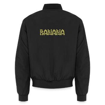 Typographie banane cartoon - Bomber unisexe - noir - Dos - AI Model Male 185 light (185cm)