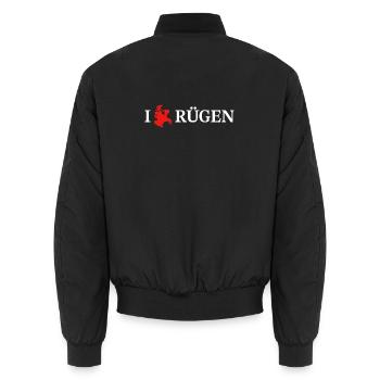 I love Rügen - Unisex Bomberjacke - Schwarz - Hinten - AI Model Male 185 light (185cm)