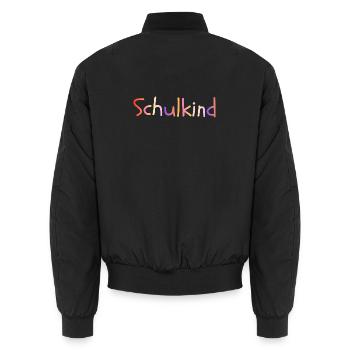 SCHULKIND 2026, EINSCHULUNG, ERSTKLÄSSLER GESCHENK - Unisex Bomberjacke - Schwarz - Hinten - AI Model Male 185 light (185cm)