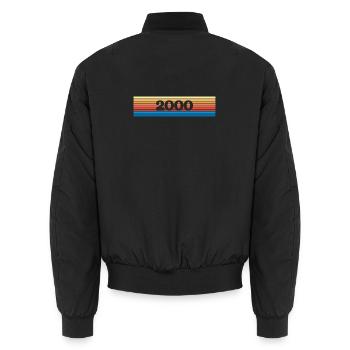 Regenbogen 2000 - Unisex Bomberjacke - Schwarz - Hinten - AI Model Male 185 light (185cm)