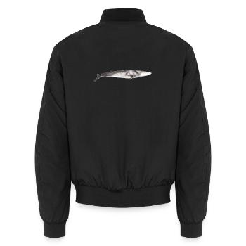 Fin whale Balaenoptera physalus - Unisex Bomber Jacket - black - Back - AI Model Male 185 light (185cm)